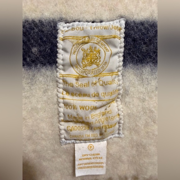 Vintage Hudson Bay Caribou Wool HBC stripes throw 41”x60” - Picture 2 of 3